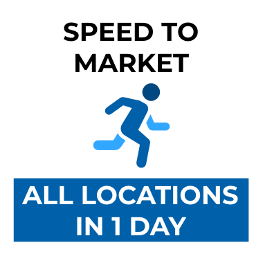 Speed to market and visit all locations in 1 day